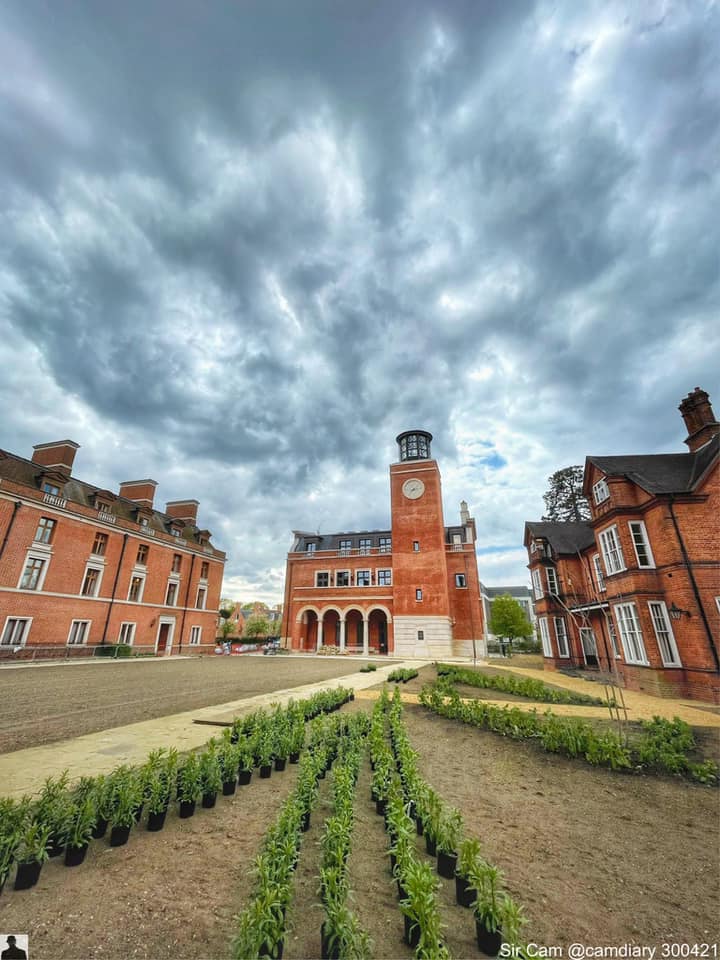 Image of the Bartlam Library exterior and Ann's Court under a cloudy sky (by and copyright Sir Cam)